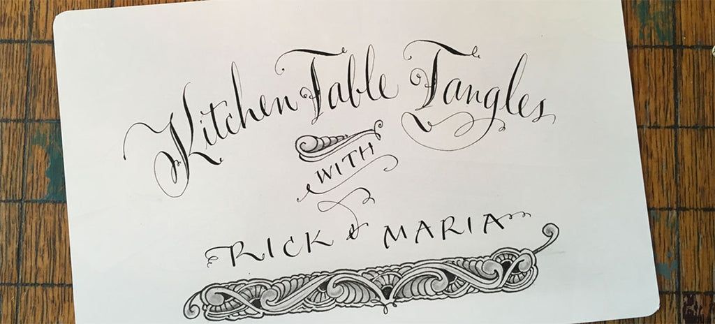 Kitchen Table Tangles - An Aquafluer and Scena Tangleation