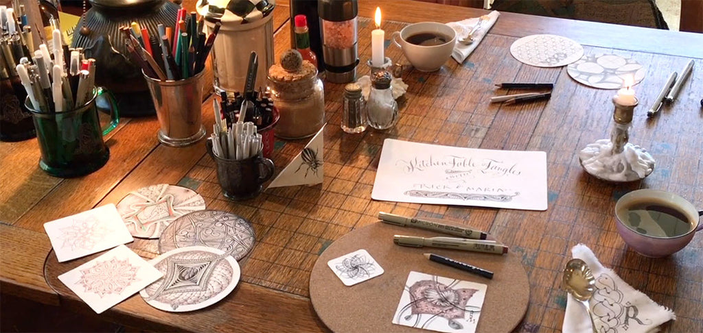 Kitchen Table Tangles - A Tile From Start to Finish