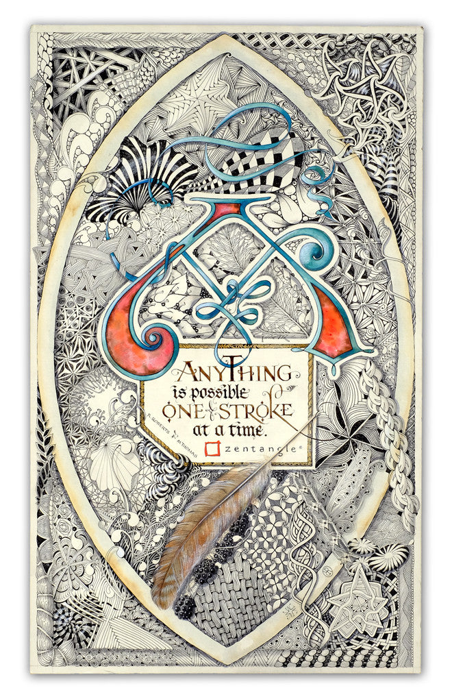 Zentangle Anything is Possible One Stroke At A Time Print