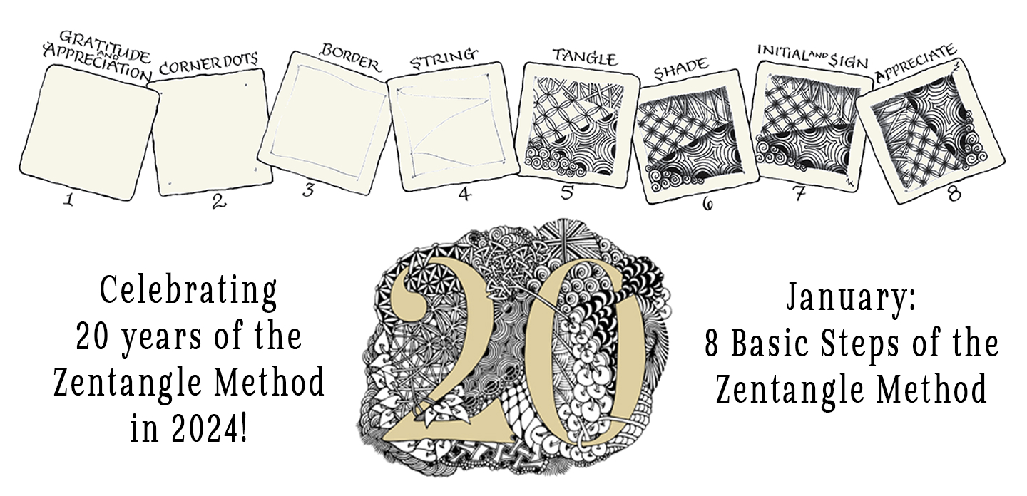 My Janurary 2015 Daily Zentangle Tiles, 1. #zentangle 2015-…