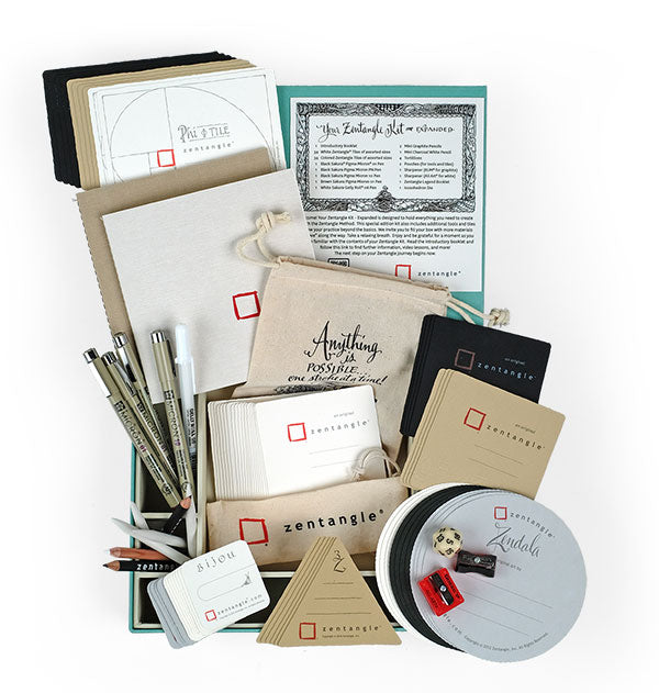Portable Zentangle Kit Idea + Soapstone Pens for Shading Black Paper –  Tangle List