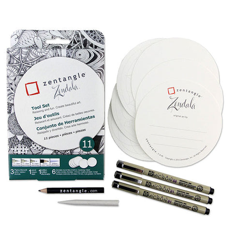 Zentangle Paper Tile and Pen Set - Zendala® White - 11